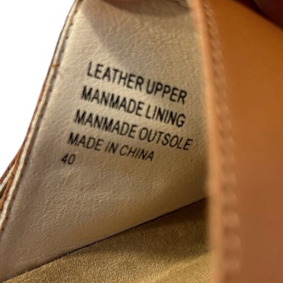 Anthropologie Intentionally Blank Leather Platform Sandal Women's 40/9.5 Tan NEW - Picture 6 of 10